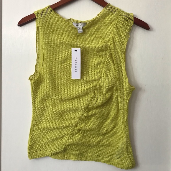 Topshop Women’s Chartreuse Sleeveless Top - Picture 1 of 2